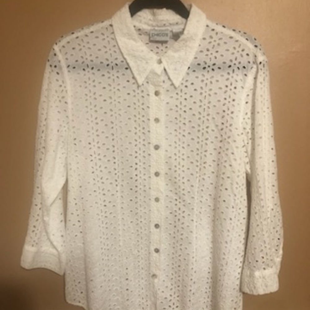 Chico's white button down size 3